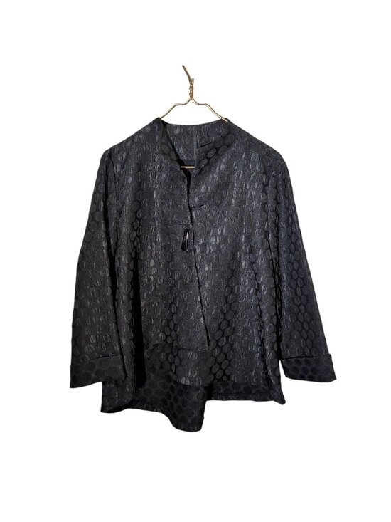 IC By Connie K Jackets & Blazers - IC By Connie K Jacket Womens Large Black Textured Circle Made In USA Size L